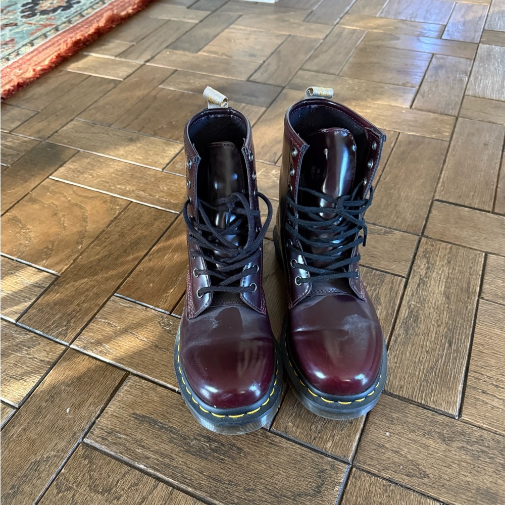 Dr. Martens Cherry Red Lace-Up Boots Size 7